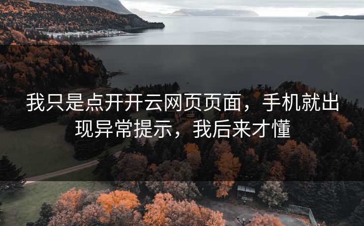 我只是点开开云网页页面，手机就出现异常提示，我后来才懂