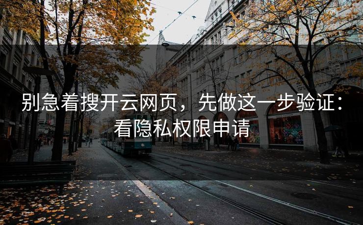 别急着搜开云网页，先做这一步验证：看隐私权限申请