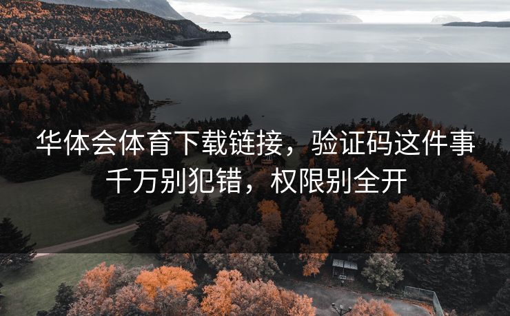 华体会体育下载链接，验证码这件事千万别犯错，权限别全开